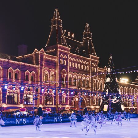 Gum's Ice Rink on Red Square Opened
